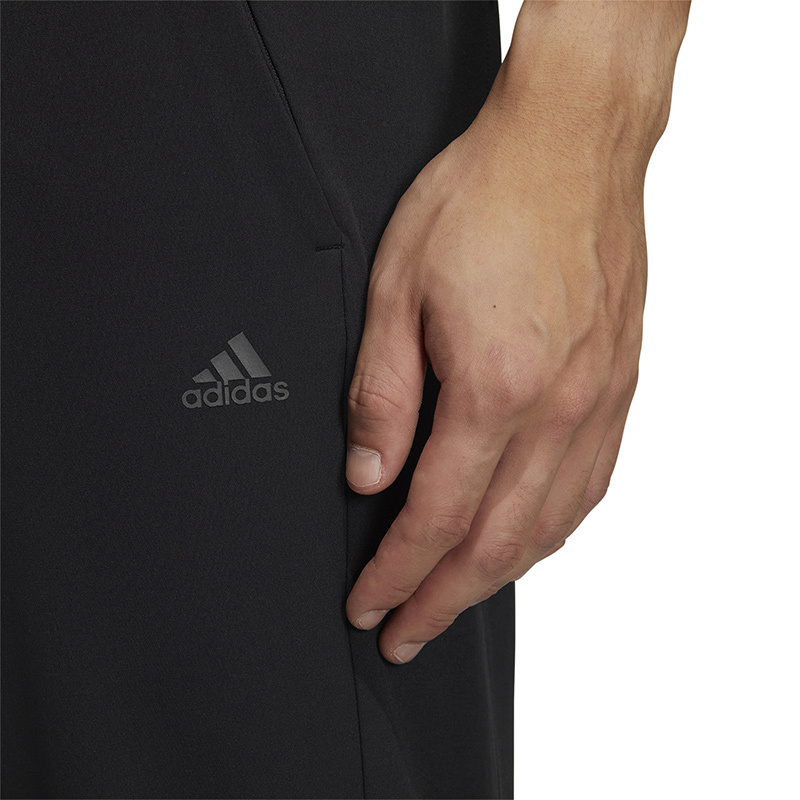 adidas Logo印花纯色直筒运动裤 男款 黑色 IA1769