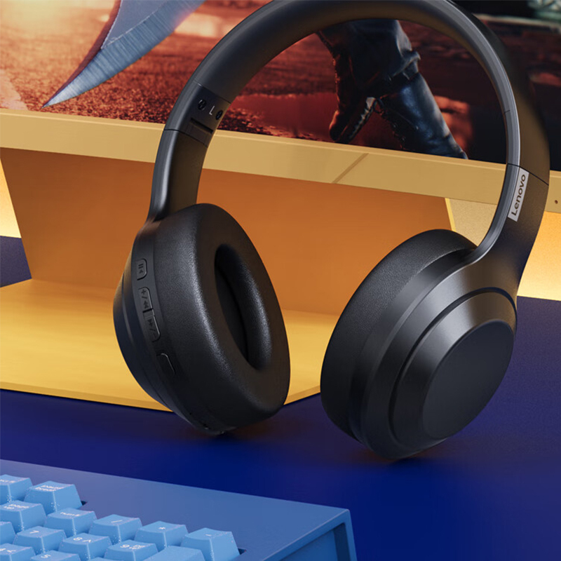 联想lenovoth10有线头戴式耳机usb带麦克风耳机办公游戏35接口