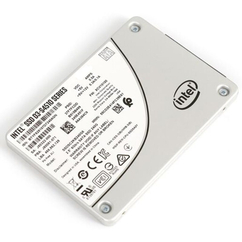 英特尔(Intel) S4510 1.92TB SATA3.0接口 2.5英寸 数据中心 企业级 SSD 固态硬盘 ( SSDSC2KB019T801 )