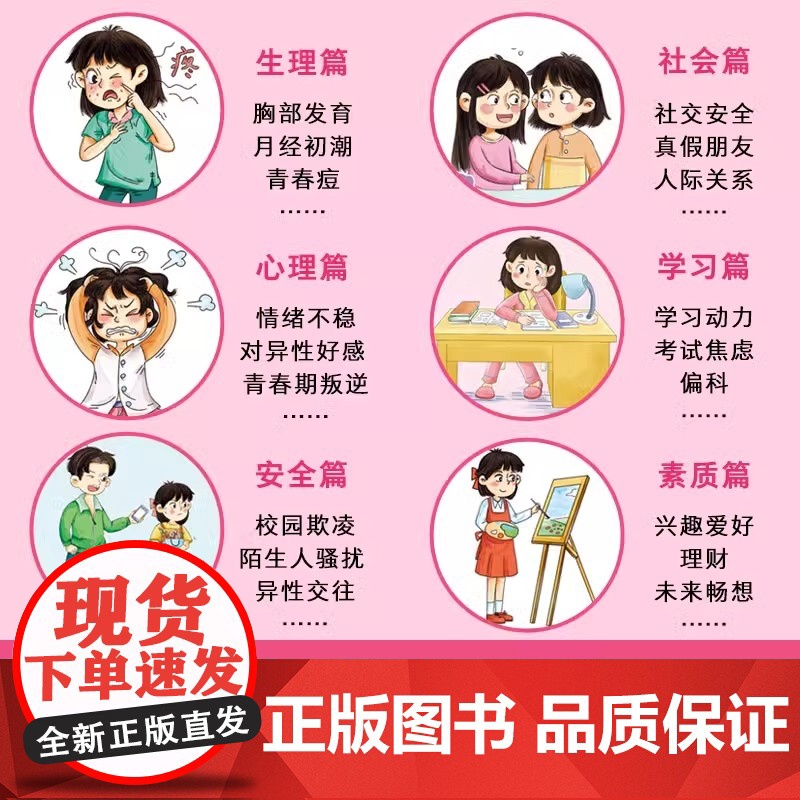 抖音同款]妈妈给青春期女孩的成长指南漫画版 育儿书籍父母必读正版爸爸送给男孩儿子女儿身心枕边书私房书秘密书教育孩子的书高清大图