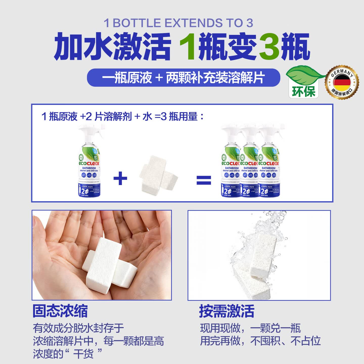 卫丫Via德国进口浴室清洁剂500ml 玻璃花洒水龙头除水垢 一瓶变3瓶高清大图
