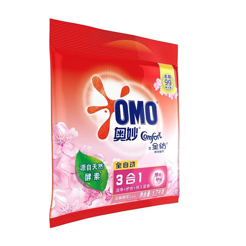 奥妙(omo) 18含金纺樱花洗衣粉1700G高清大图