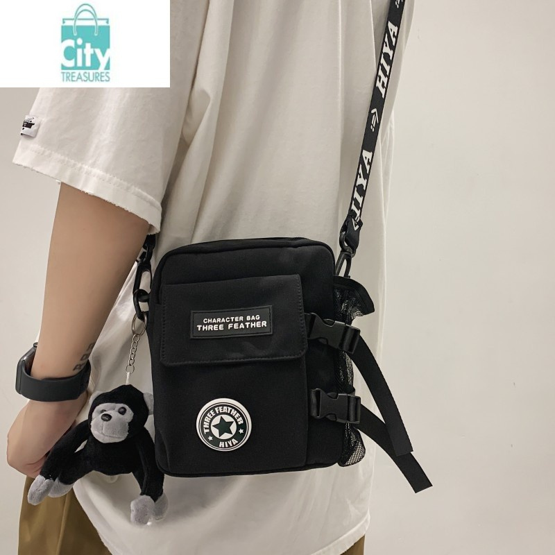 bangdou男士小挎包潮牌单肩包ins潮小包斜挎包女学生背包休闲个性手机