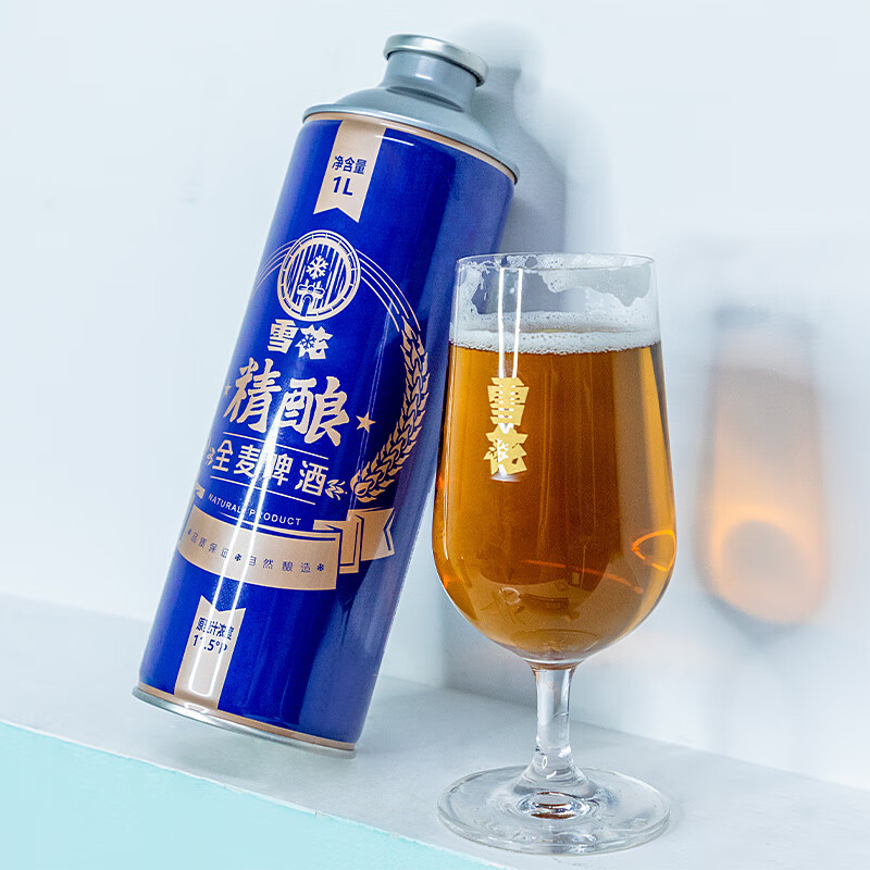 雪花啤酒(Snowbeer)精酿全麦11.5度1L*6罐 整箱装