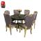 欧式餐桌椅组合家用圆形饭桌简欧轻奢圆桌转盘美式实木餐桌4/6人