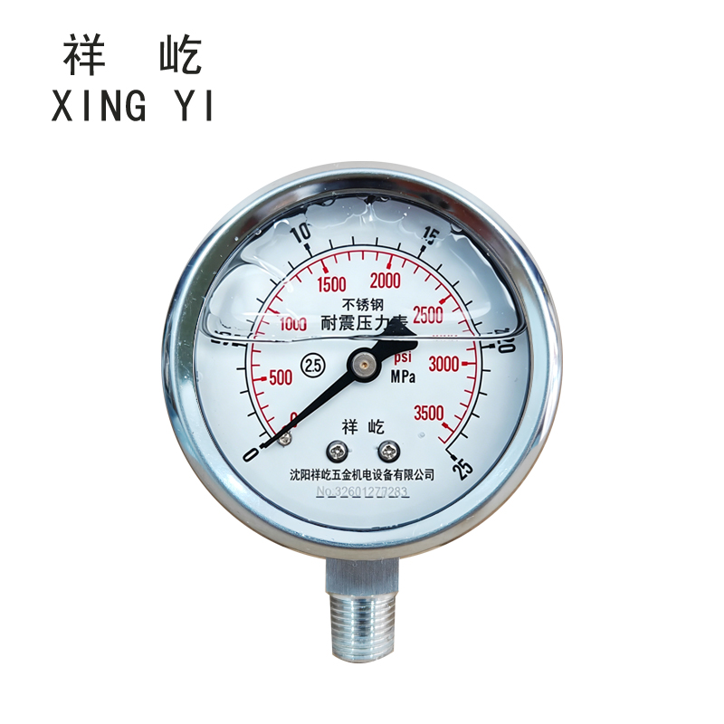 祥屹 不锈钢耐震压力表 YN60BF 0-25Mpa 块高清大图