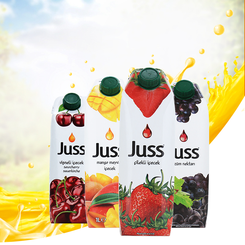 JUSS圣可草莓味果汁饮料1L/瓶土耳其进口甜蜜草莓果汁大容量不添加防腐剂酸甜可口果真新鲜 聚餐备用