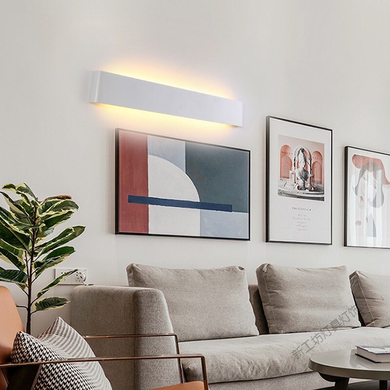 苏宁放心购 床头壁灯卧室客厅过道楼梯灯现代简约家用LED镜前灯 白色14W-60cm贴墙壁灯白光