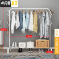 三维工匠晾衣架落地挂衣架折叠宿舍用室内卧室学生晒衣架家用凉衣服杆架子 双边树杈——白色普通款【130宽】 1个