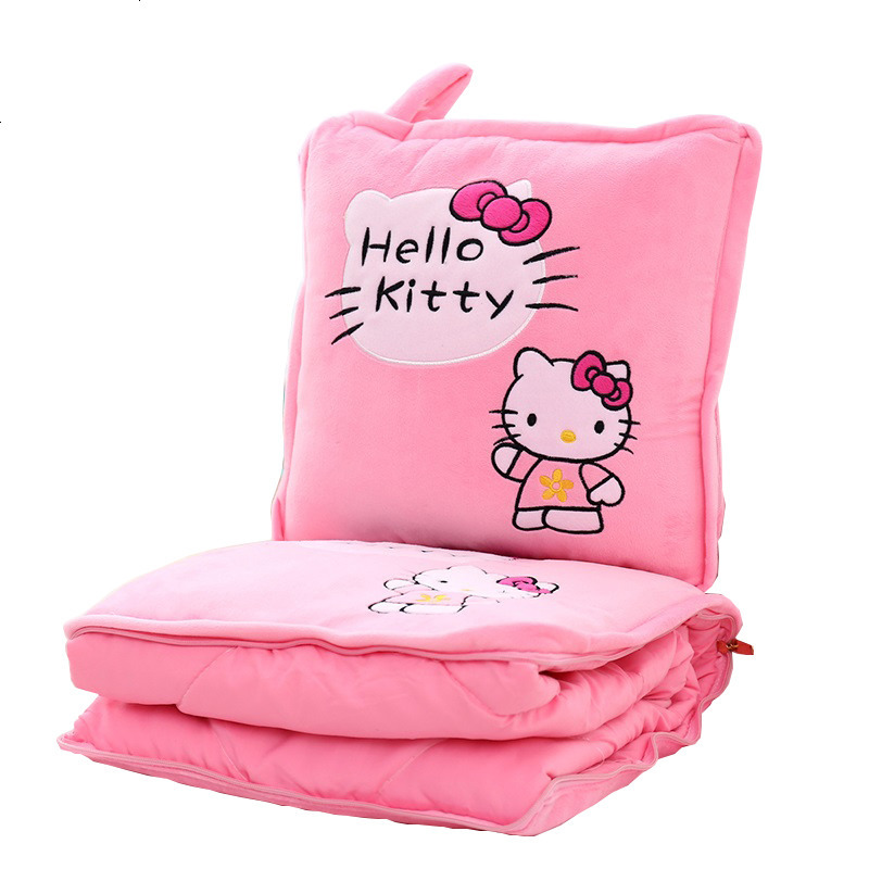 hellokitty空汽车抱枕被子两用二合一可折叠靠垫办公室午睡枕头