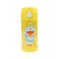 [哆啦A梦联名款]THERMOS 膳魔师 真空不锈钢儿童吸管保温杯 F4011-YL-DRM 350ML大黄鸭 萌黄色