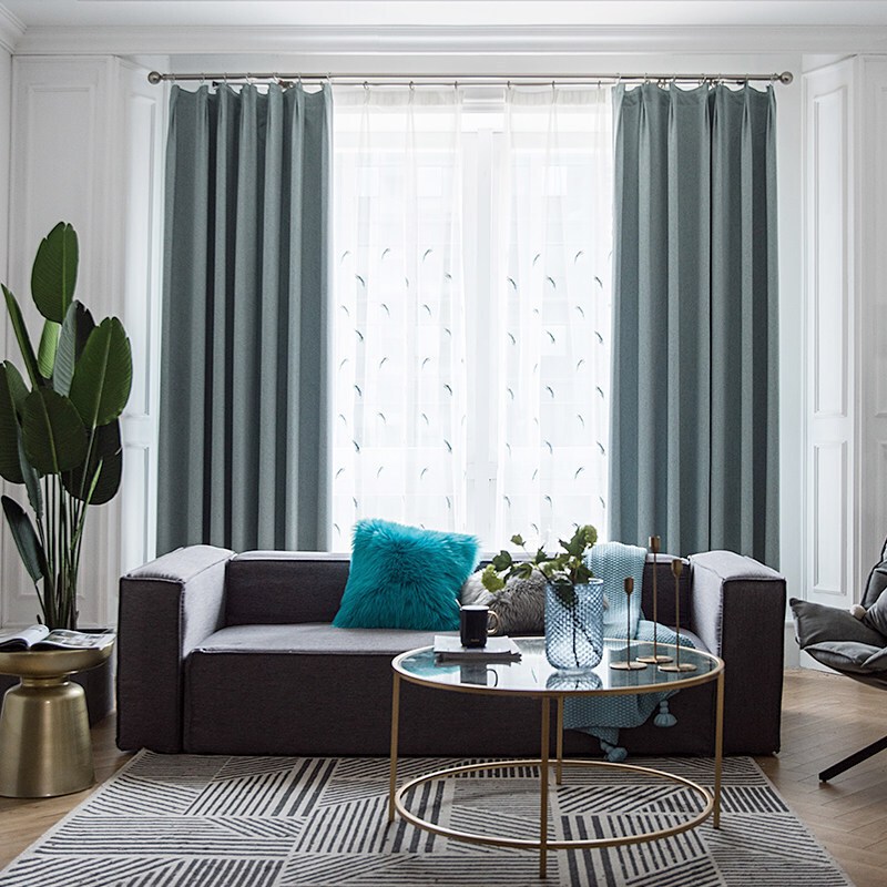 定制全遮光窗帘成品简约现代卧室客厅百搭温馨大气落地窗北欧