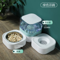 宠物猫碗食盆狗狗饮水器猫咪流动饮水机不插电猫自动喂食喝水神器 默认尺寸 薄荷绿（自动喂水+喂食单碗）