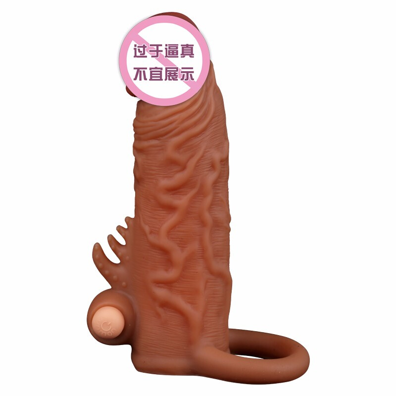 云曼 狼牙套男用震动加长加粗套震动环茎套液态仿真男性阳具套羊眼圈SM器具 H款震动背刺长15cm赠长3.5増1内径3cm高清大图