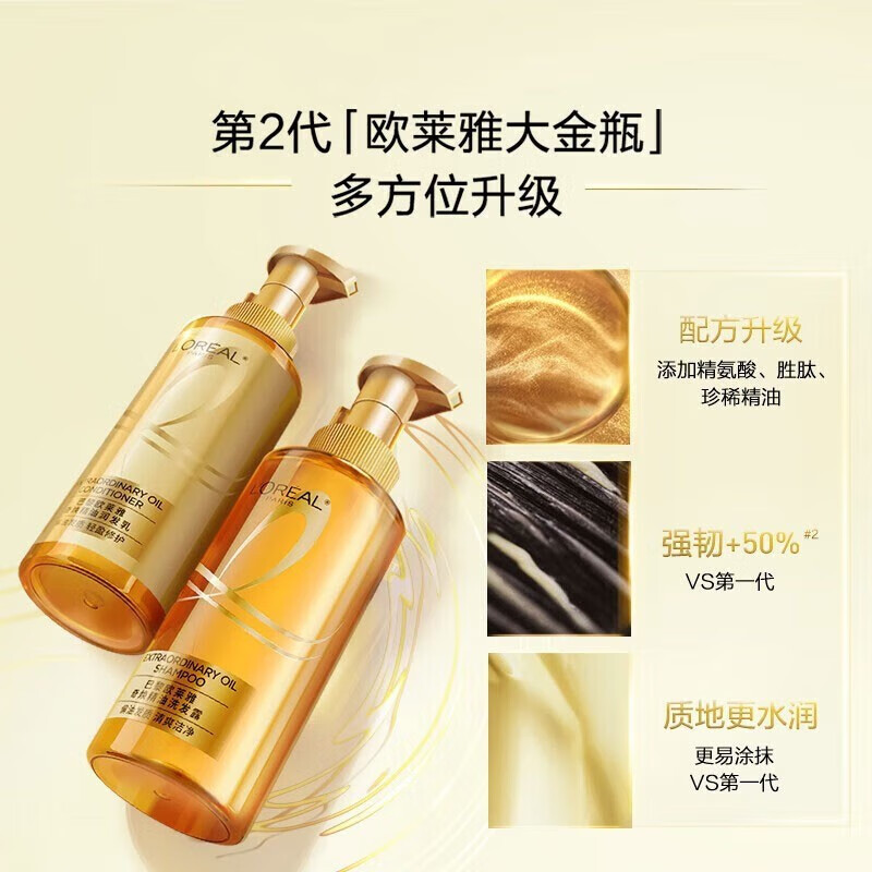 欧莱雅(LOREAL)奇焕精油 润发乳 奇焕垂顺 440ML 大金瓶护发素 无硅油