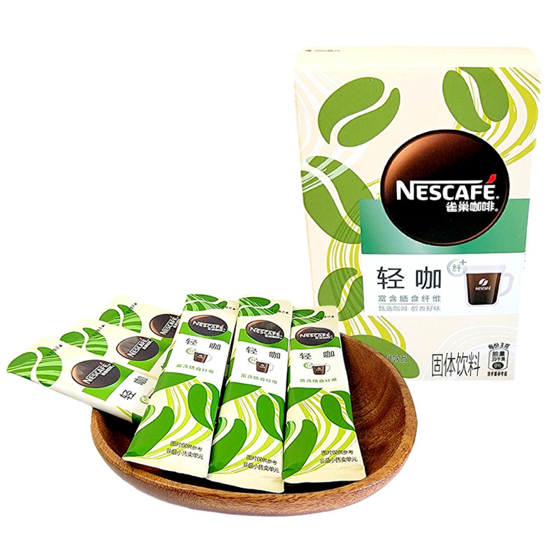 nescafe雀巢咖啡轻咖盒装18g6条3g富含膳食纤维甄选黑咖啡醇香