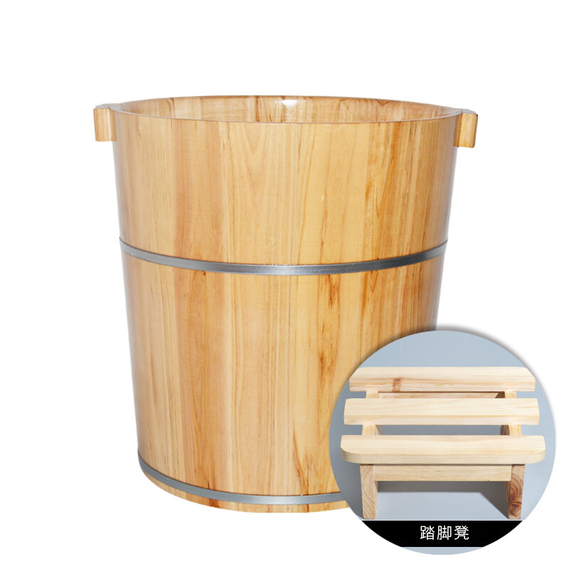泡脚木桶40厘米高杉木足浴桶木足盆洗脚木桶沐足桶洗脚木桶波迷娜BOMINA