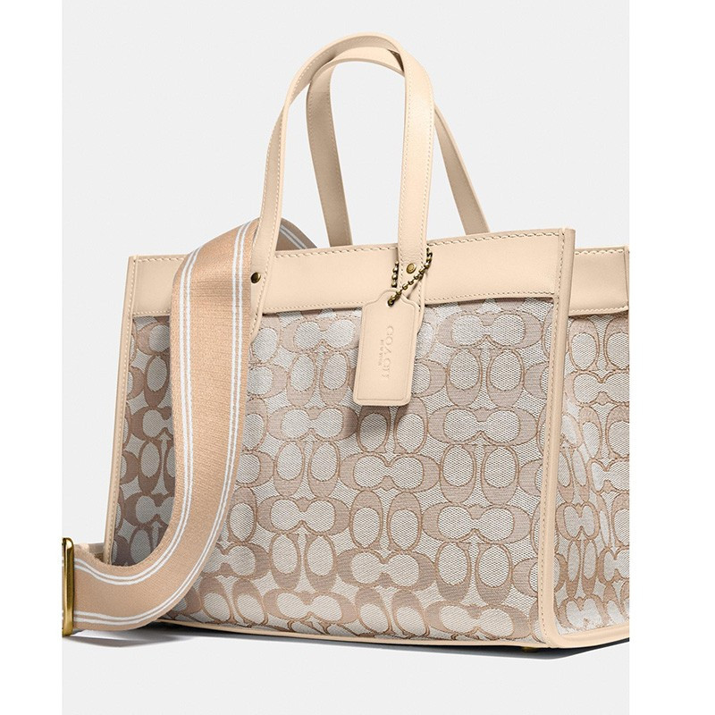 蔻驰coach女包field30大号托特包时尚通勤休闲经典提花大容量女士手提