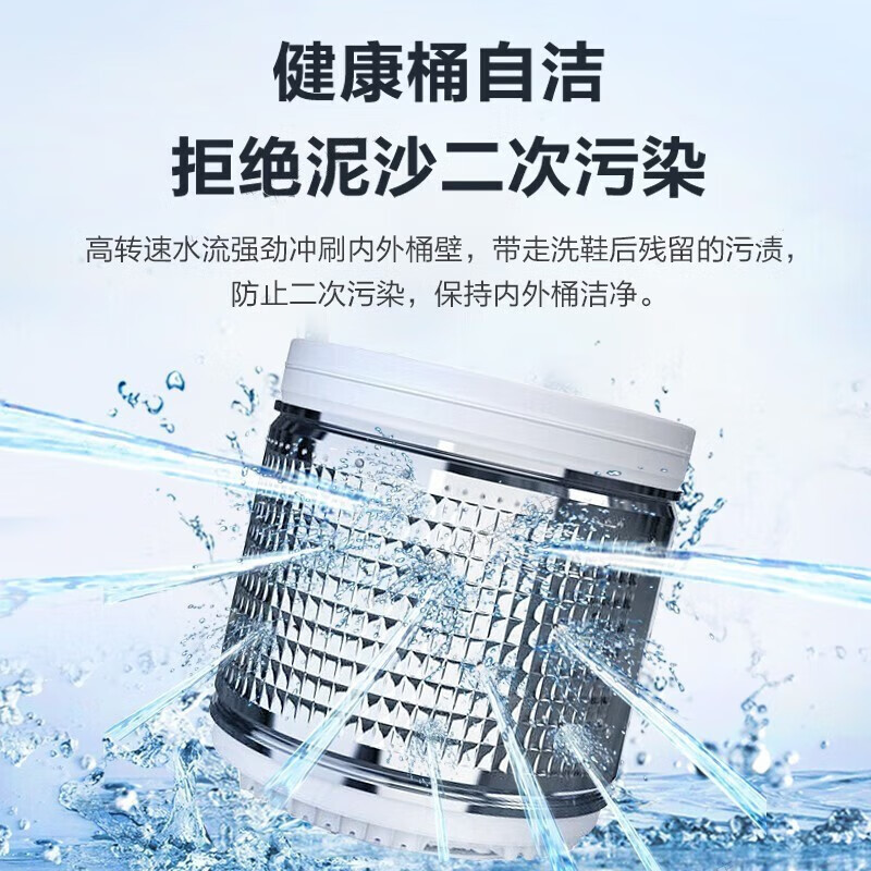 海尔(Haier)洗鞋机全自动刷鞋机可脱水家用磨尖丝球刷智能洗脱一体多功能懒人洗鞋神器迷你免拆鞋带HQ1-T2588高清大图