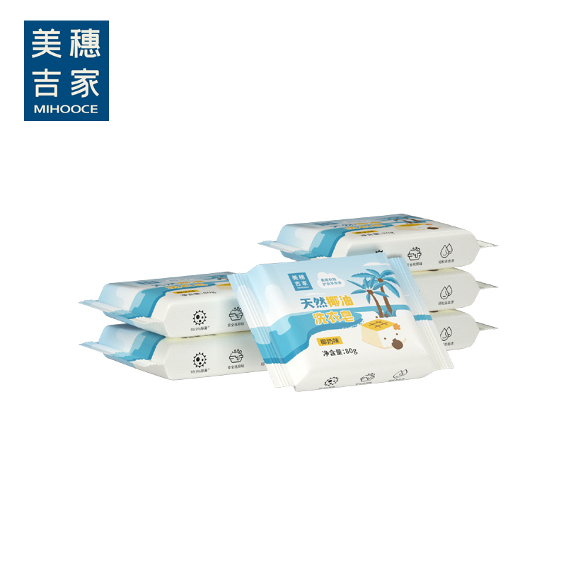 美穗吉家 天然椰油倍净洗衣皂-80g*6块装