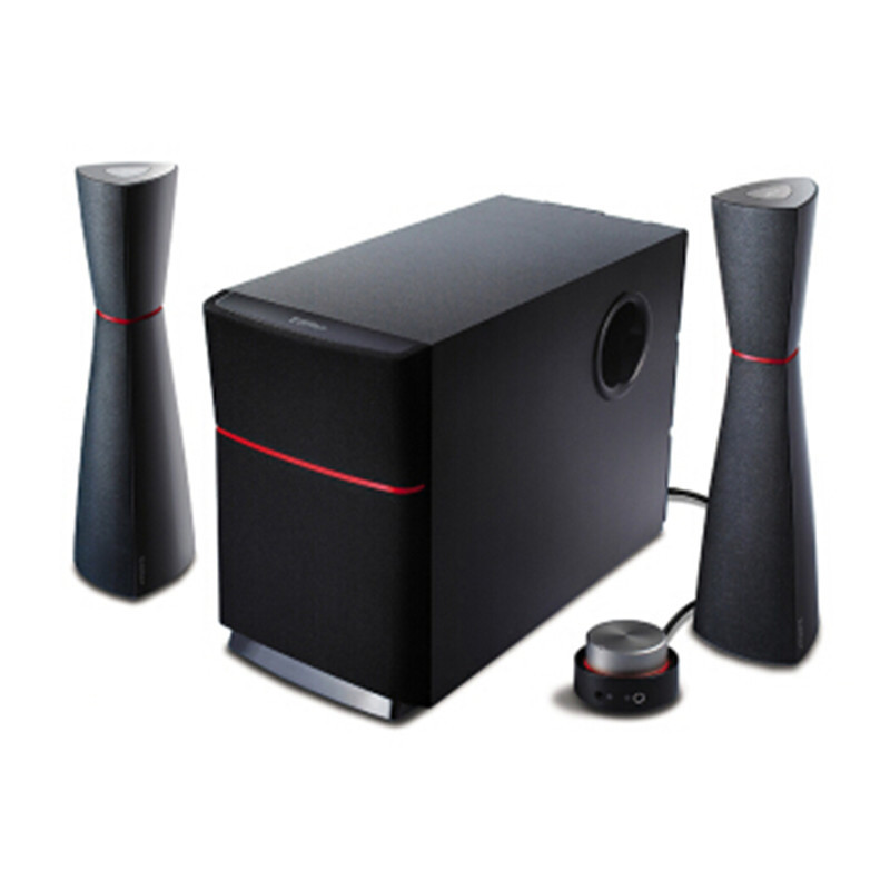 漫步者(EDIFIER)E3200多媒体电脑音箱通用低音炮2.1线控电视音响 木质 黑色