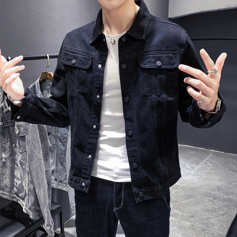 hlcoman牛仔外套男潮牌春秋男装褂子休闲牛仔衣韩版修身潮流百搭男士