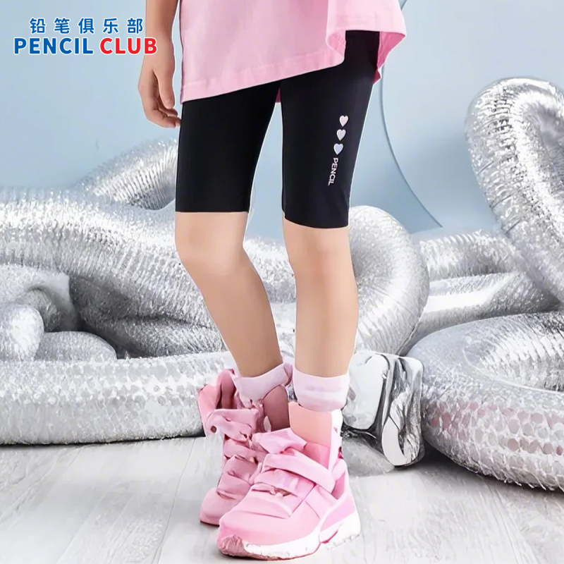 [1件3折]铅笔俱乐部2025年夏季新品女童打底裤儿童紧身五分裤子中大童中裤
