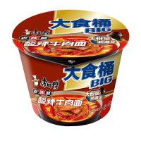 康师傅方便面大食桶老陈醋酸辣牛肉面143g*6桶装整箱装泡面速食面学生宿舍夜宵
