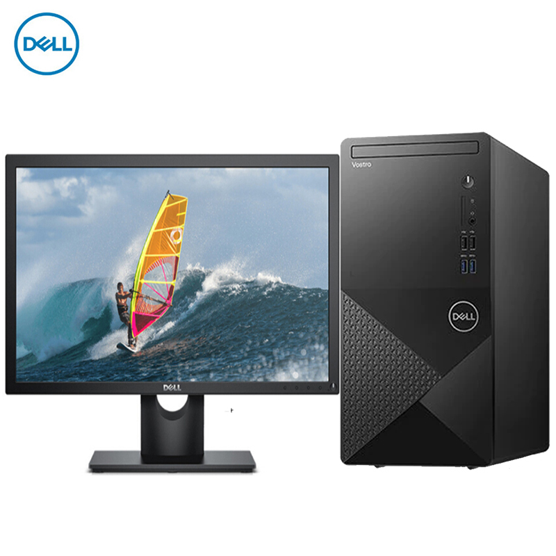戴尔(DELL)成就Vostro3000系列 全新英特尔十代处理器 商用办公 家用娱乐台式机电脑整机 23.8英寸屏定制(Intel i5-10400 16GB 1TB 集显)