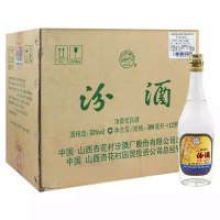 融汇老酒 山西汾酒杏花村 53度汾酒 清香型 玻璃汾酒(2014年)500mlx12瓶