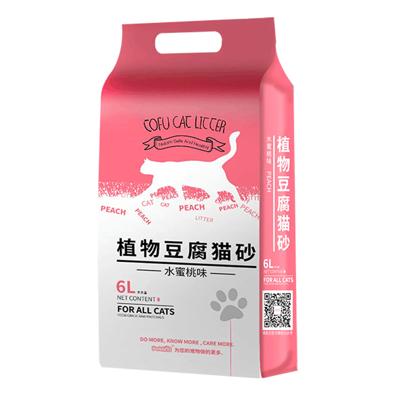 诺旦猫砂水蜜桃植物豆腐猫砂6L细颗粒猫砂发4袋(发货迅速)图片
