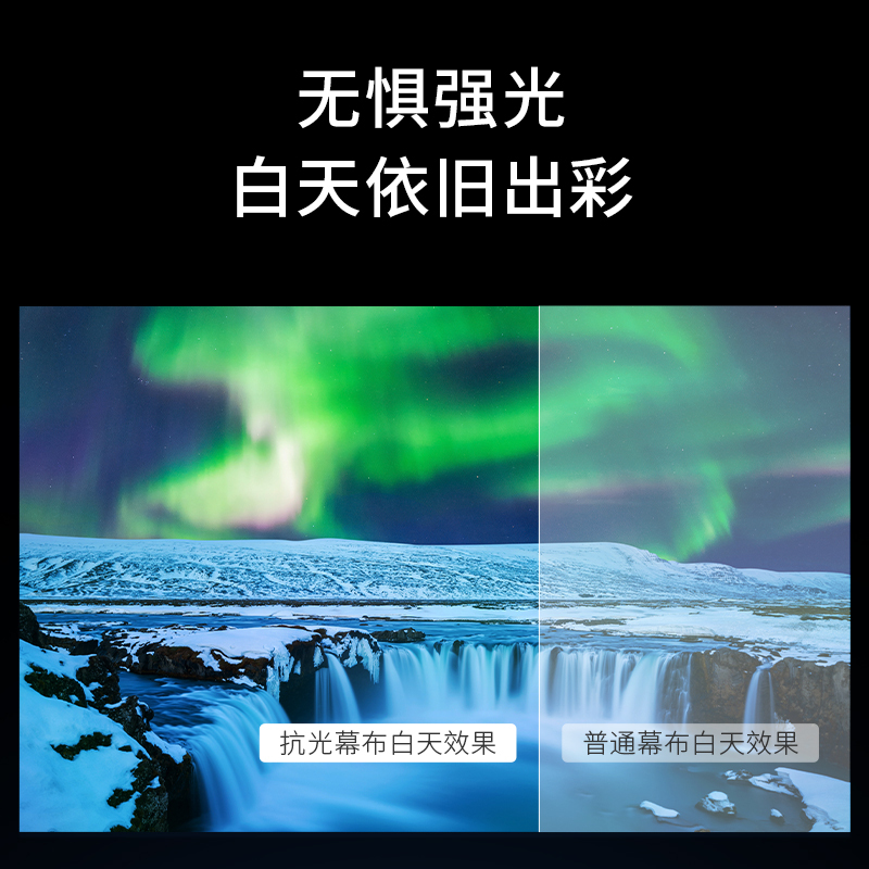 当贝100英寸16:9超窄边长焦抗光画框幕布 家用投影仪幕布