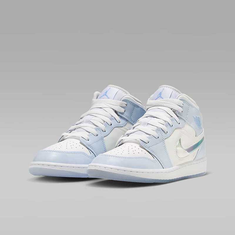 耐克女鞋Jordan 1 AJ1冰雪奇缘流沙白蓝中帮复古篮球鞋FQ9117-400