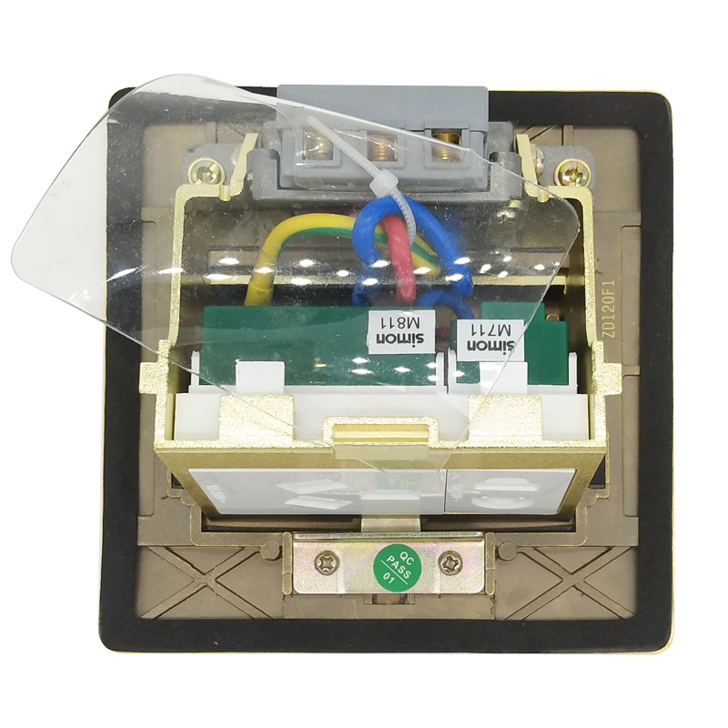 新品 西蒙D6阻尼地插 五孔全铜地插防水弹起式地板开关插座香槟金
