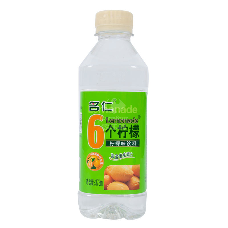 名仁六个柠檬柠檬味饮料375ml24瓶整箱装