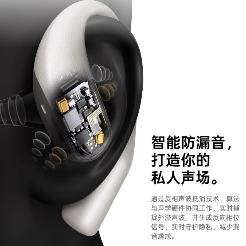 科大讯飞开放式AI挂耳无线蓝牙耳机Air2 雾黑高清大图