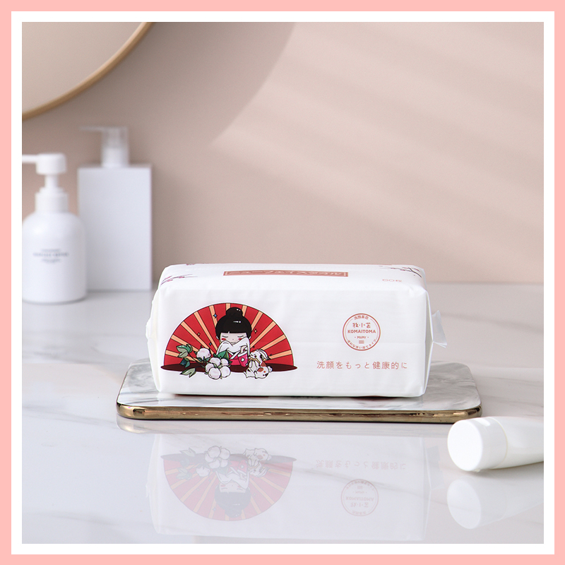 苏宁极物 牧小苫洗脸巾加厚加大抽式一次性棉柔巾一次性毛巾女婴儿洁面巾60抽+10抽高清大图