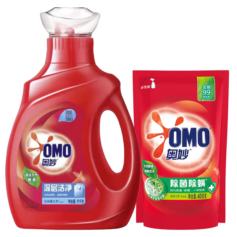奥妙(OMO)除菌除螨酵素奥妙深层洁净1kg+400g袋装 72小时长效抑菌高清大图