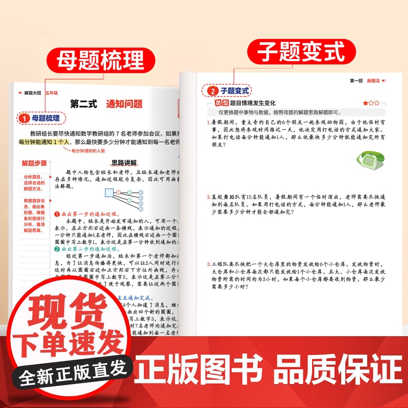 2025新版小学数学母题大全解题技巧一本通人教版五年级上册下册思维拓展训练同步练习题应用题口算计算题强化专项每日一练高清大图