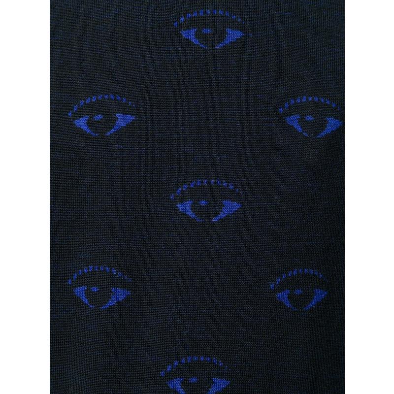 高田贤三(Kenzo)针织眼睛图案套头衫男运动卫衣长袖罗纹圆领休闲高清大图