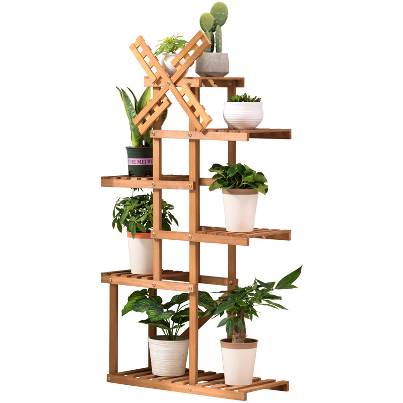 [纯实木]经典款-七层 防腐木庭院阳台花架置物架实木落地式多层花架子