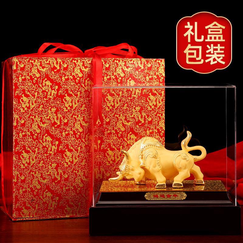 美帮汇绒鸿运金牛摆件华尔街牛十二生肖牛摆件年会工艺礼品商务定制高清大图