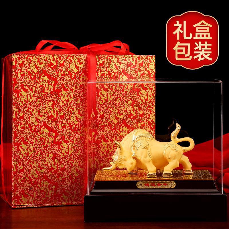 美帮汇绒鸿运金牛摆件华尔街牛十二生肖牛摆件年会工艺礼品商务定制图片