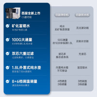 西屋(Westinghouse)家用RO反渗透净水器即热净饮水机矿化台式免安装直饮机桌面饮水机 WFH-C5曼哈顿版灰色