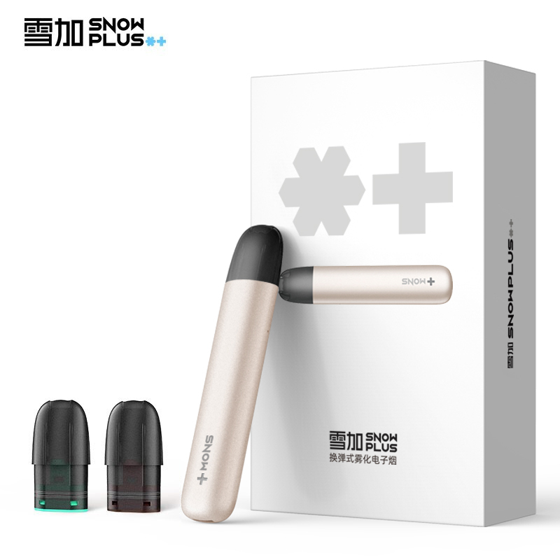 雪加电子烟男女正品时尚小烟换弹大烟雾水果味充电式snowplus新款2019皓玉白