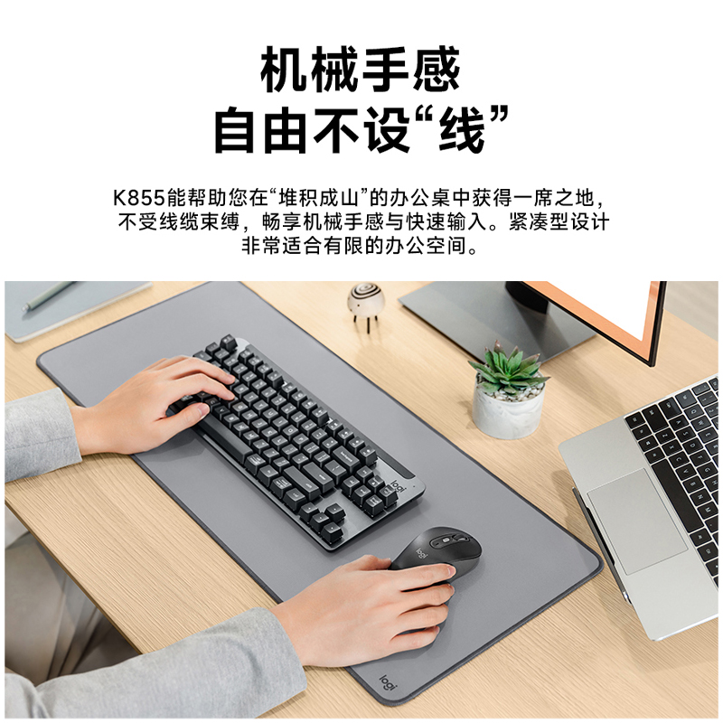 罗技MK855键盘套装无线蓝牙鼠标套装MAC电脑办公安静家用学生键鼠高清大图