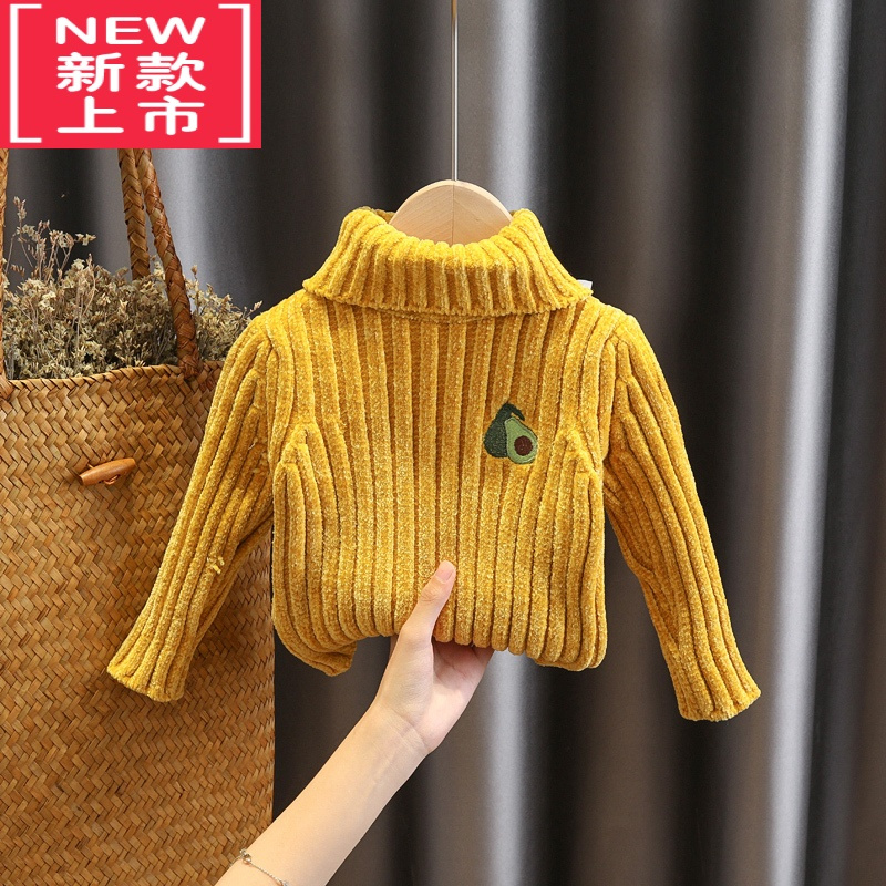 可莉允男女童卡通毛衣套头加厚2021秋冬装新款洋气儿童装小孩打底针织衫