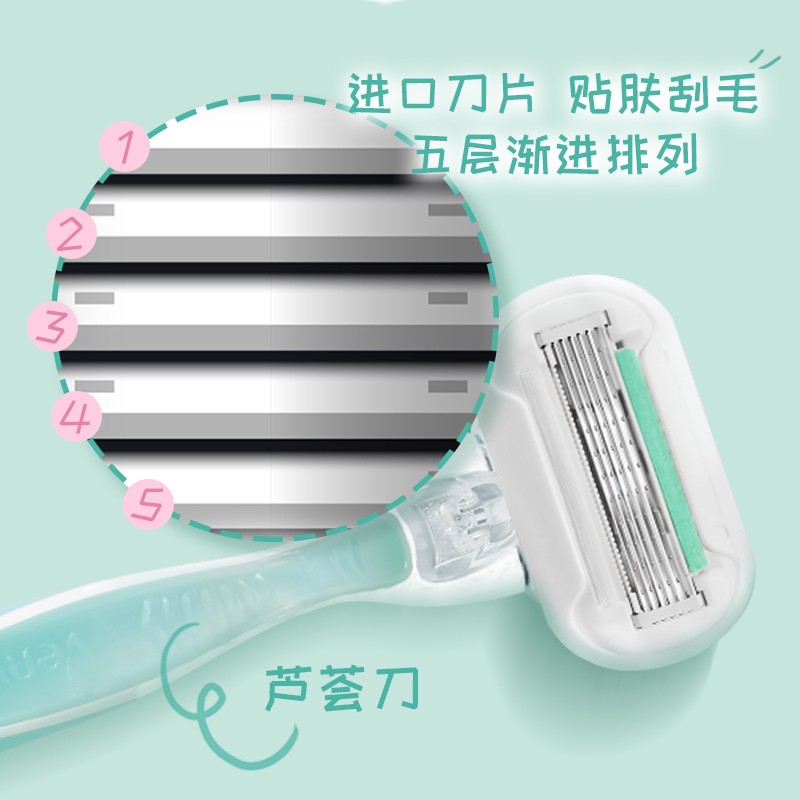 吉列Venus芦荟敏感肌适用款1刀架2刀头高清大图
