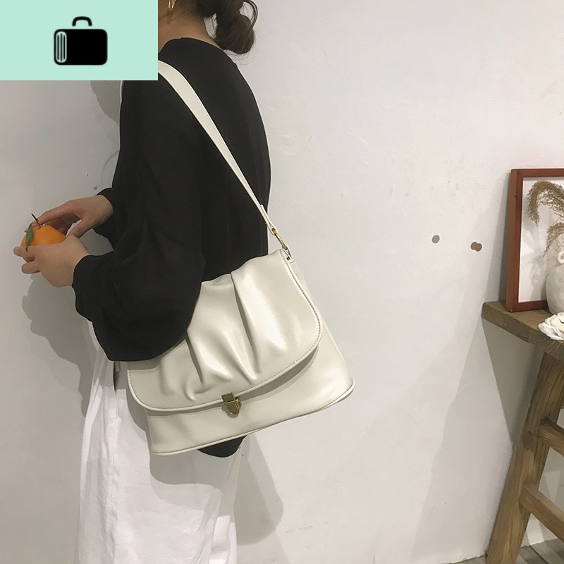 高级感包包女2020新款潮网红褶皱包百搭ins斜挎包小众设计腋下包NEWLAKE高清大图