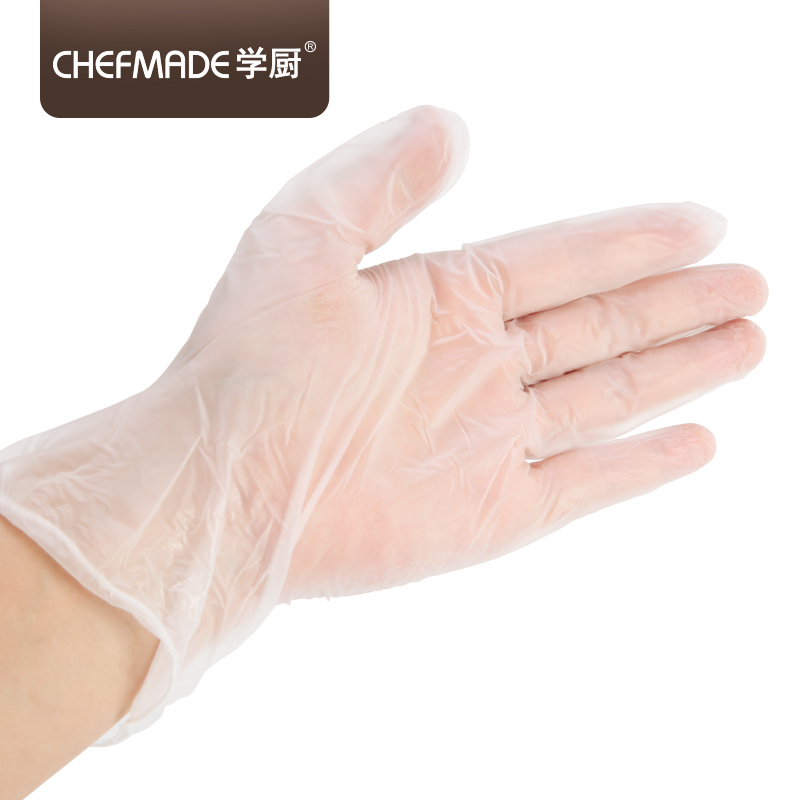学厨CHEFMADE 烘焙工具 PVC材质 PVC一次性手套 家务手套 清洁手套 防粘卫生 大号 WK9420